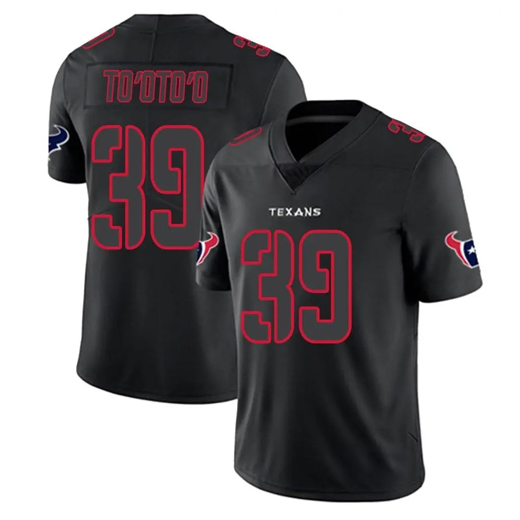 H.Texans #39 Henry To'oTo'o Player Black Impact Limited Game Ldoa Stitched Jerseys