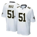 NO.Saints #51 Cesar Ruiz Player White Home Game Ldoa Stitched Jerseys