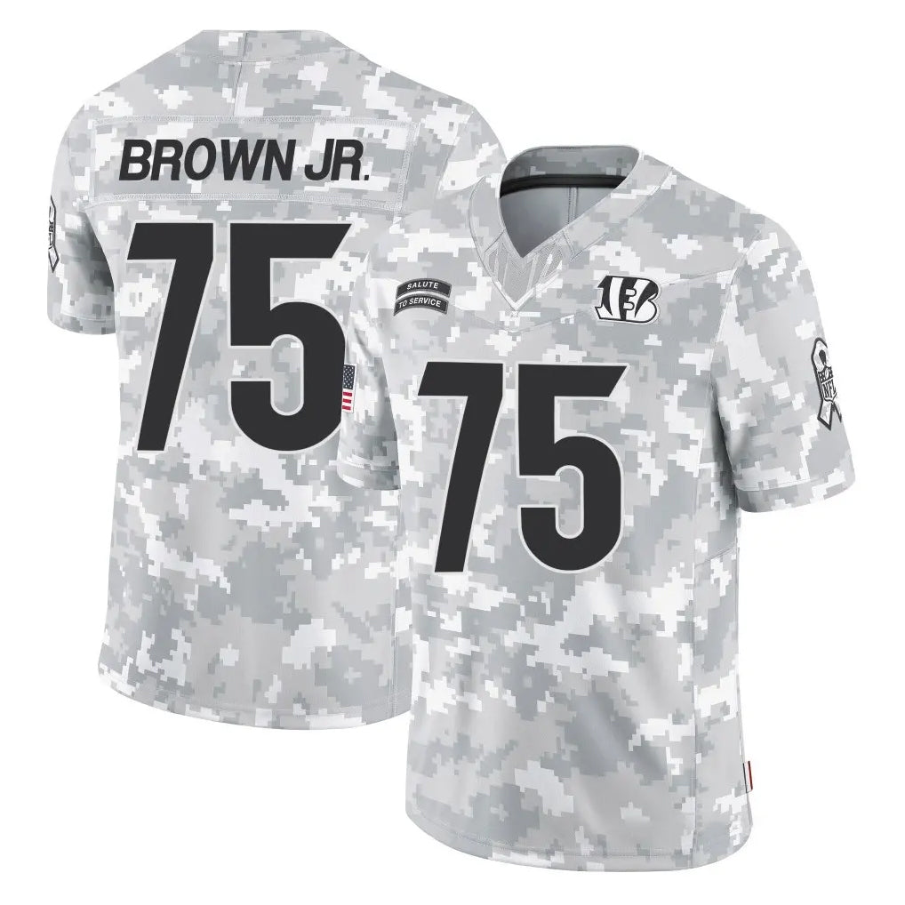 C.Bengals #75 Orlando Brown Jr. Player Arctic Camo Salute to Service Limited Ldoa Stitched Jerseys