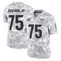 C.Bengals #75 Orlando Brown Jr. Player Arctic Camo Salute to Service Limited Ldoa Stitched Jerseys