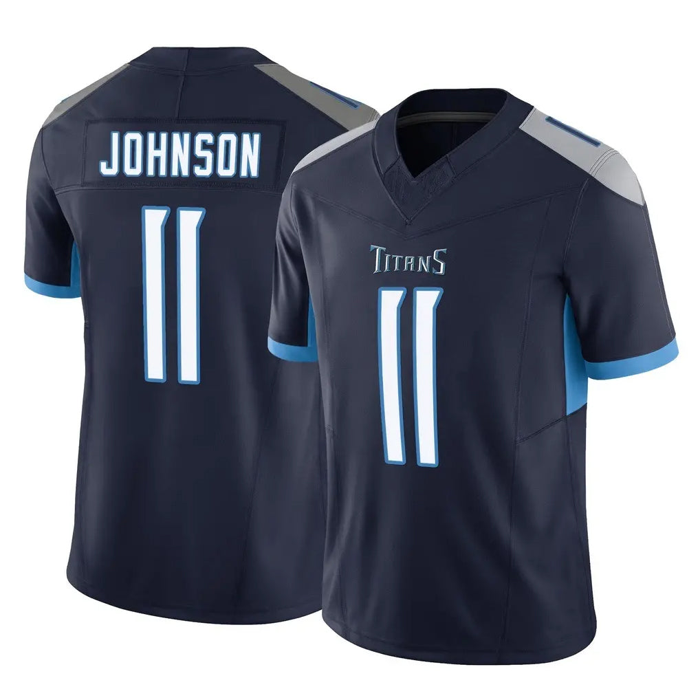 T.Titans #11 Jermaine Johnson II Player Navy Limited Vapor F.U.S.E. Home Game Ldoa Stitched Jerseys