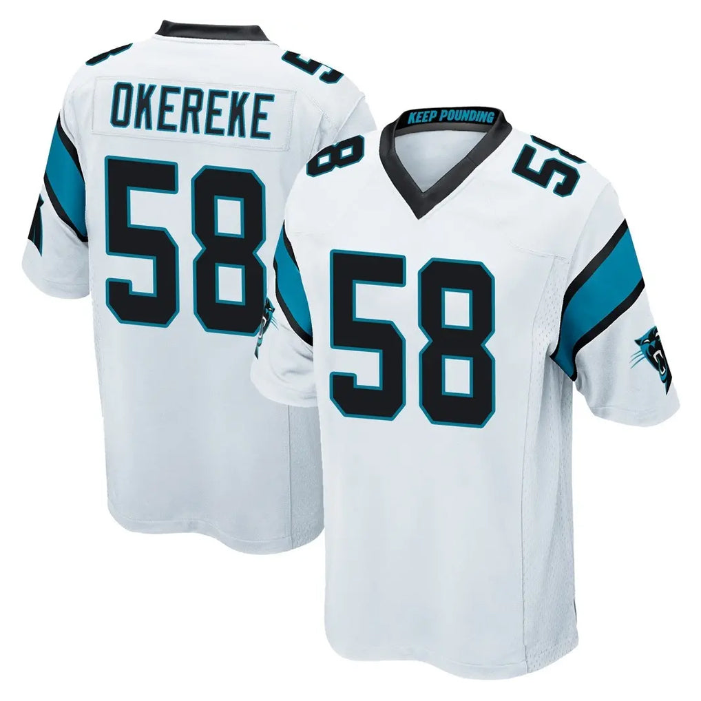 C.Panthers #58 Bobby Okereke Player White Game Ldoa Stitched Jerseys
