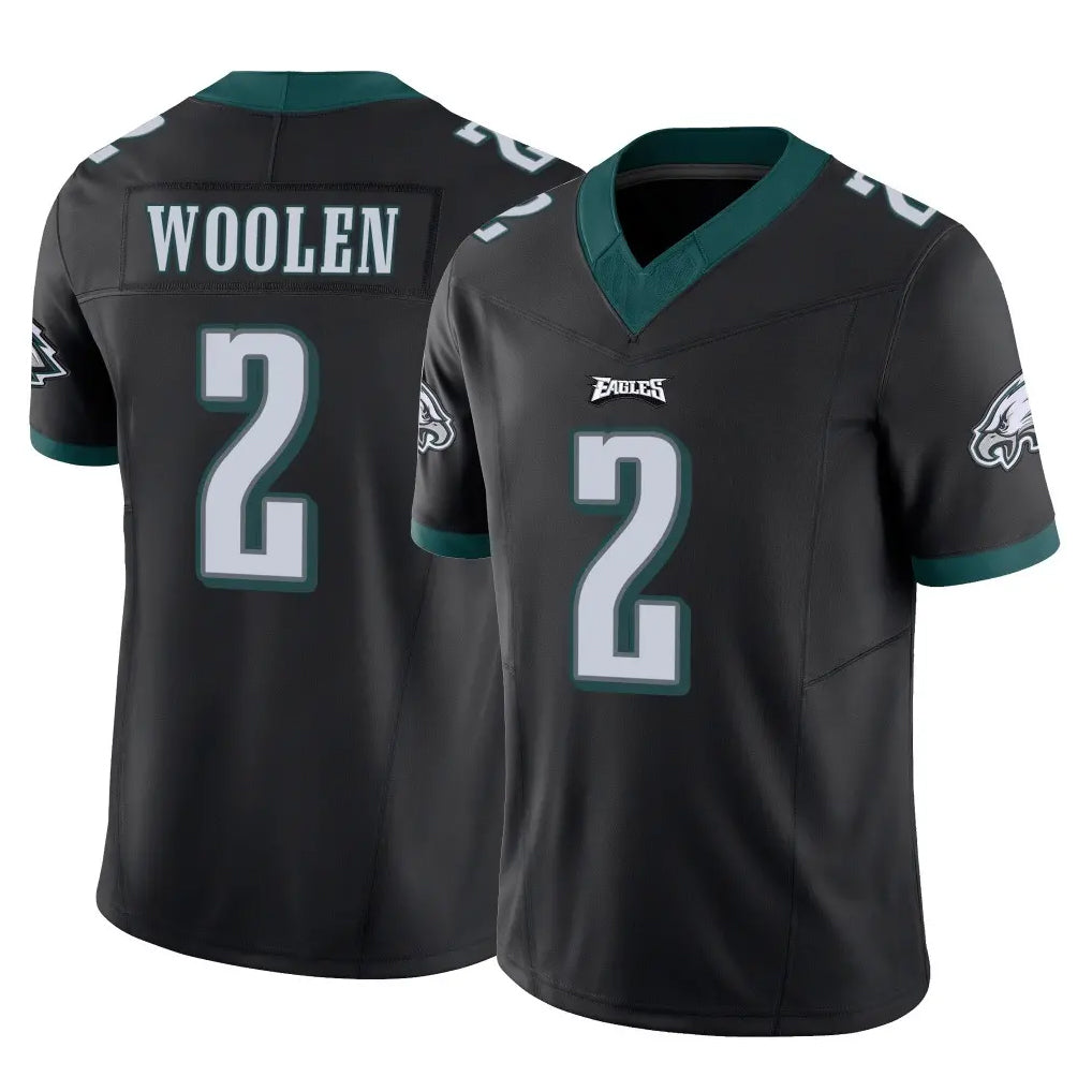 P.Eagles #2 Riq Woolen Player Black Limited Vapor F.U.S.E. Home Game Ldoa Stitched Jerseys