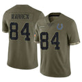 IN.Colts #84 Tyler Warren Player Olive Salute To Service Limited Ldoa Stitched Jerseys