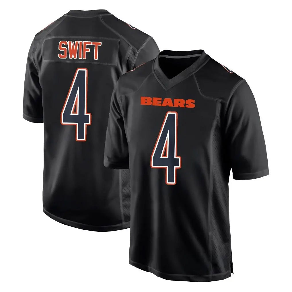 C.Bears #4 D'Andre Swift Player Carbon Black Fashion Game Ldoa Stitched Jerseys