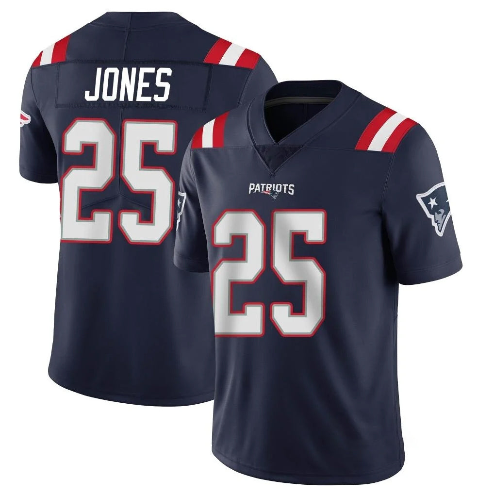 NE.Patriots #25 Marcus Jones Player Navy Vapor Untouchable Home Game Ldoa Stitched Jerseys