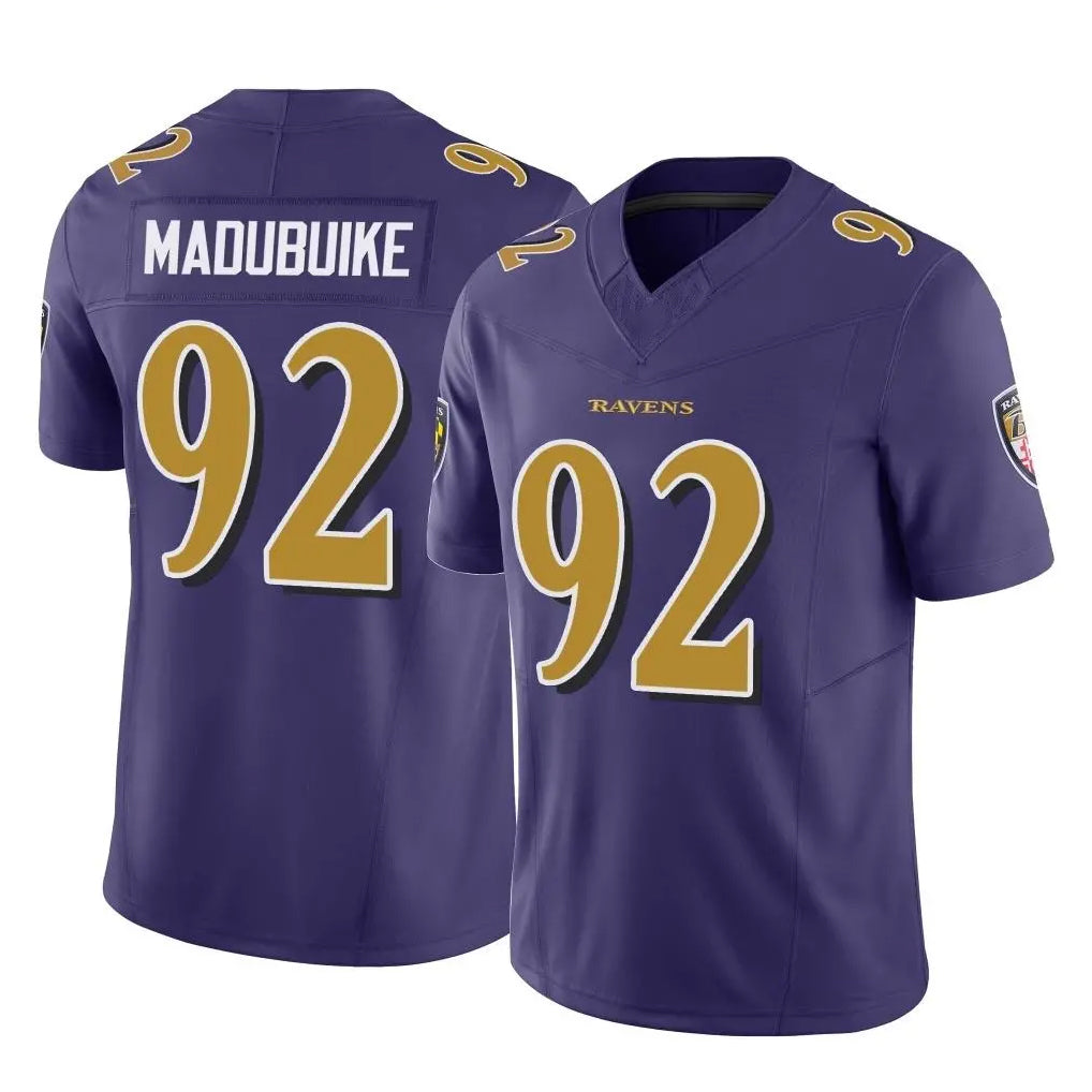 B.Ravens #92 Nnamdi Madubuike Player Purple Vapor F.U.S.E. Limited Ldoa Stitched Jerseys