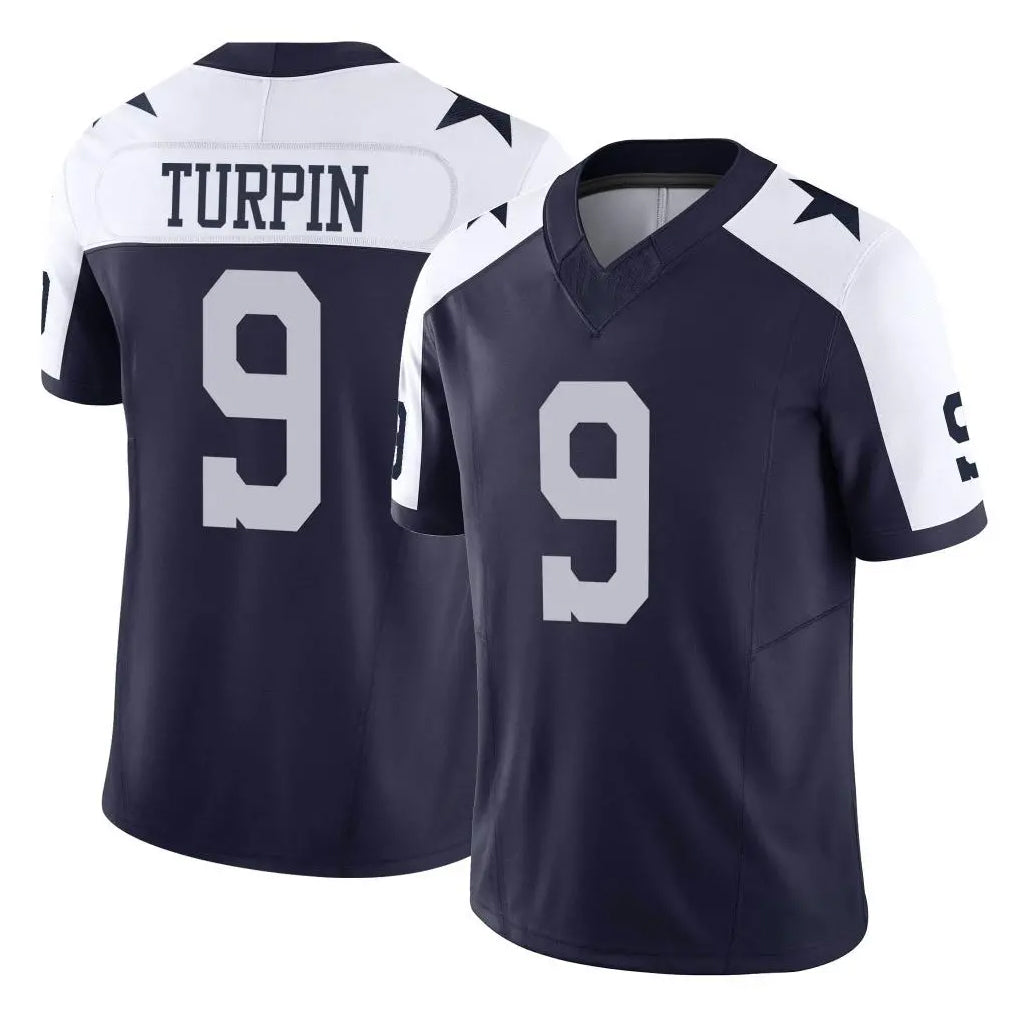D.Cowboys #9 KaVontae Turpin Player Navy-White Limited Alternate Vapor F.U.S.E. Home Game Ldoa Stitched Jerseys