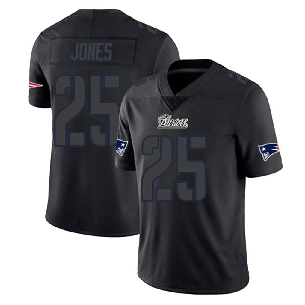 NE.Patriots #25 Marcus Jones Player Black Impact LImited Home Game Ldoa Stitched Jerseys