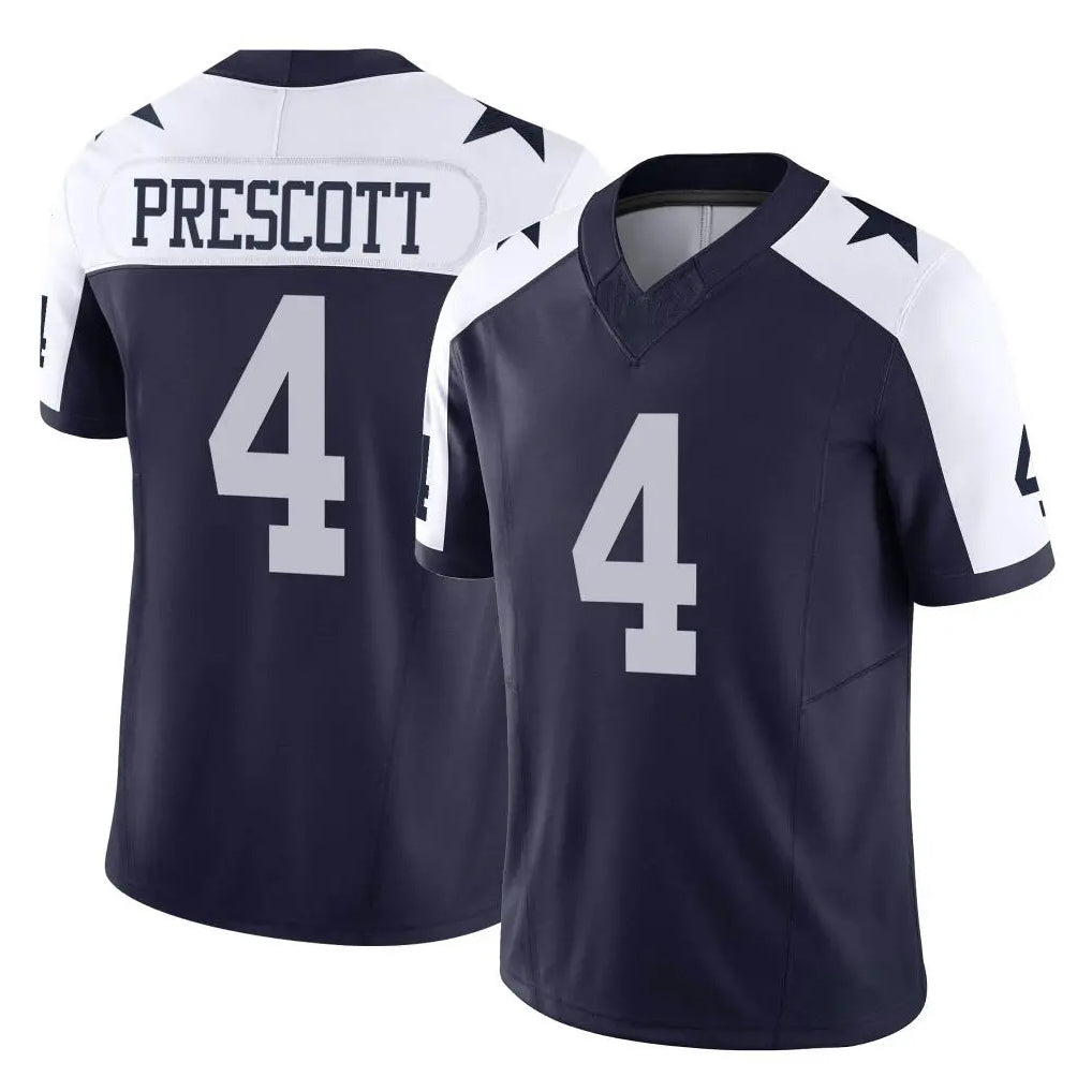 D.Cowboys #4 Dak Prescott Player Navy-White Limited Alternate Vapor F.U.S.E. Home Game Ldoa Stitched Jerseys