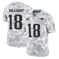 NE.Patriots #18 Kyle Williams Player Arctic Camo Salute To Service Limited Game Ldoa Stitched Jerseys
