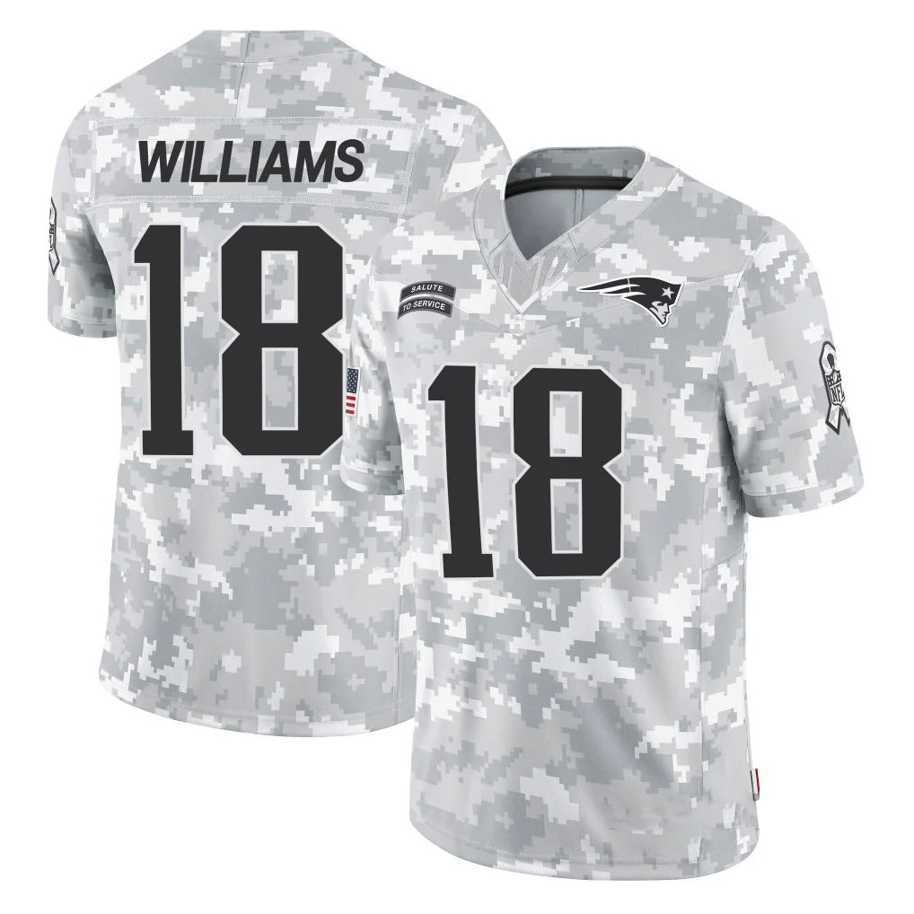NE.Patriots #18 Kyle Williams Player Arctic Camo Salute To Service Limited Game Ldoa Stitched Jerseys
