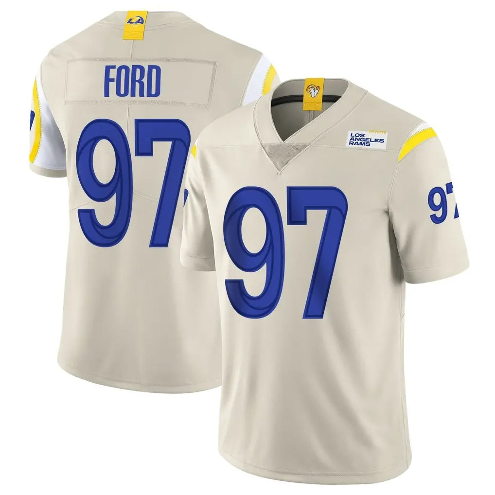 LA.Rams #97 Poona Ford Player Bone Limited Vapor Home Game Ldoa Stitched Jerseys