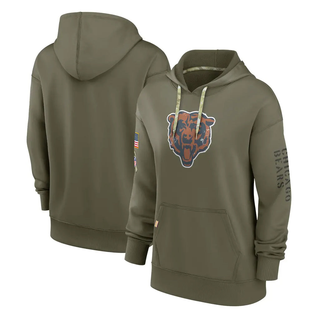 C.Bears ## Bears Blank Player Olive Salute to Service Pullover Hoodies Ldoa Stitched Jerseys