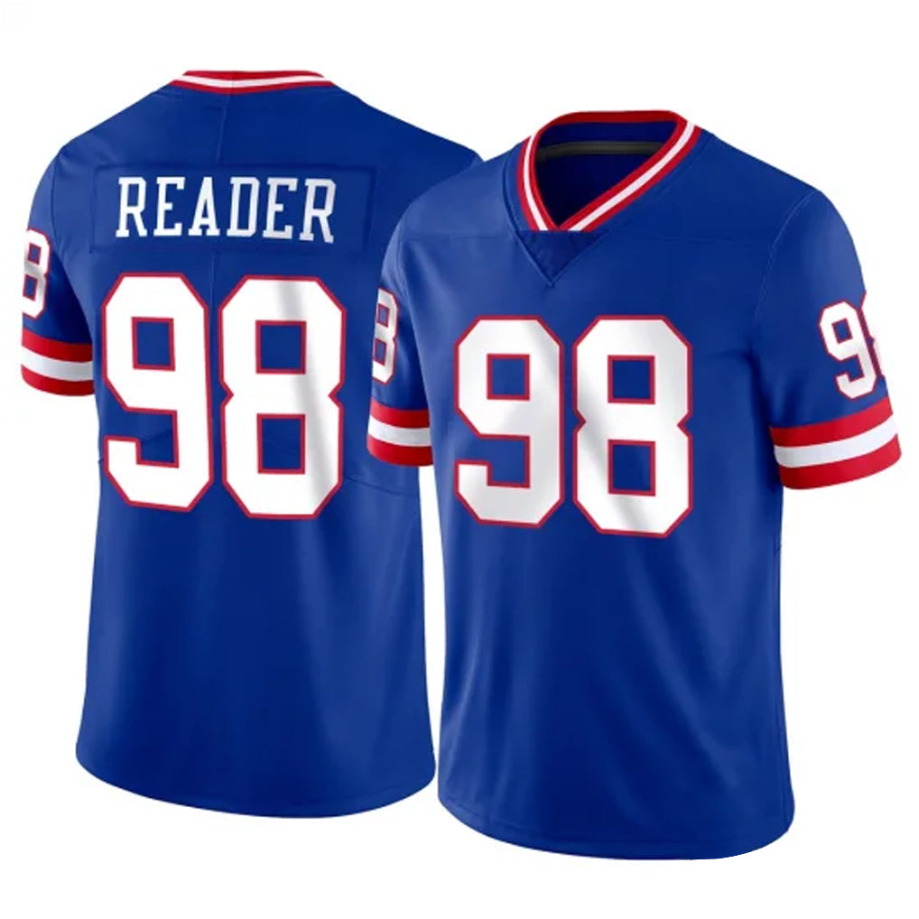 NY.Giants #98 DJ Reader Player Royal Classic Vapor Home Game Ldoa Stitched Jerseys