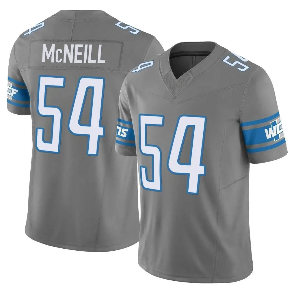 D.Lions #54 Alim McNeill Player Gray Vapor F.U.S.E. Limited Home Game Ldoa Stitched Jerseys