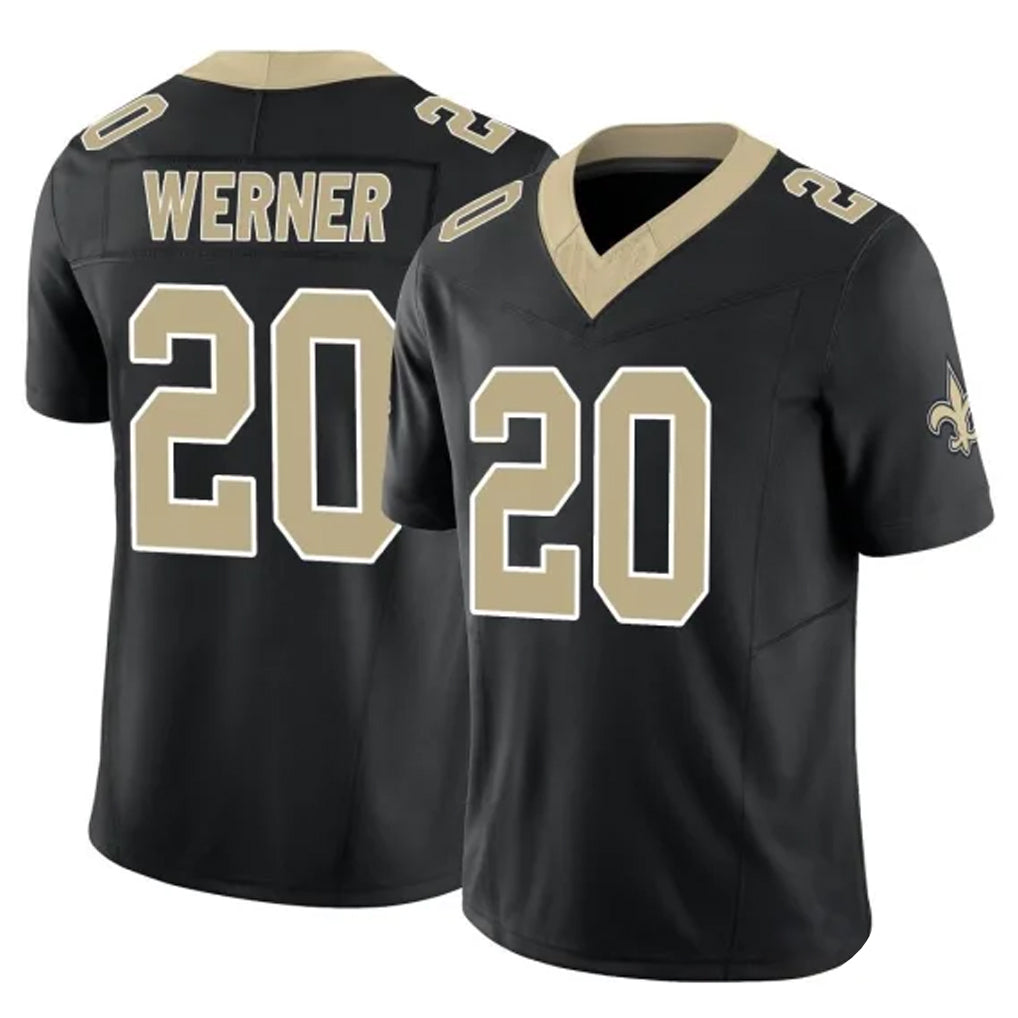 NO.Saints #20 Pete Werner Player Black Limited Vapor F.U.S.E. Home Game Ldoa Stitched Jerseys