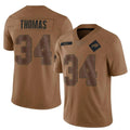 B.Bills #34 Thurman Thomas Player Brown Salute To Service Limited Ldoa Stitched Jerseys