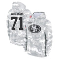 SF.49ers #71 Trent Williams Player Arctic Camo Limited Salute to Service Pullover Hoodies Game Ldoa Stitched Jerseys