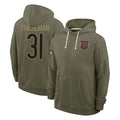 C.Bears #31 Dillon Thieneman Player Olive Salute to Service Pullover Hoodies Limited Ldoa Stitched Jerseys