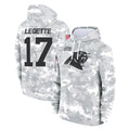 C.Panthers #17 Xavier Legette Player Arctic Camo Salute to Service Pullover Hoodies Limited Game Ddoa Ldoa Stitched Jerseys