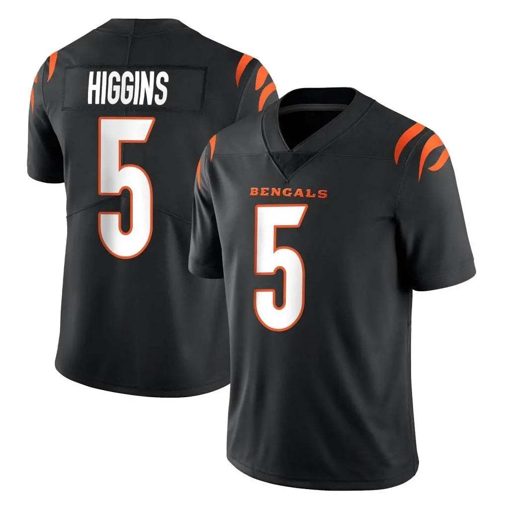 C.Bengals #5 Tee Higgins Player Black Vapor Untouchable Limited Home Game Ldoa Stitched Jerseys