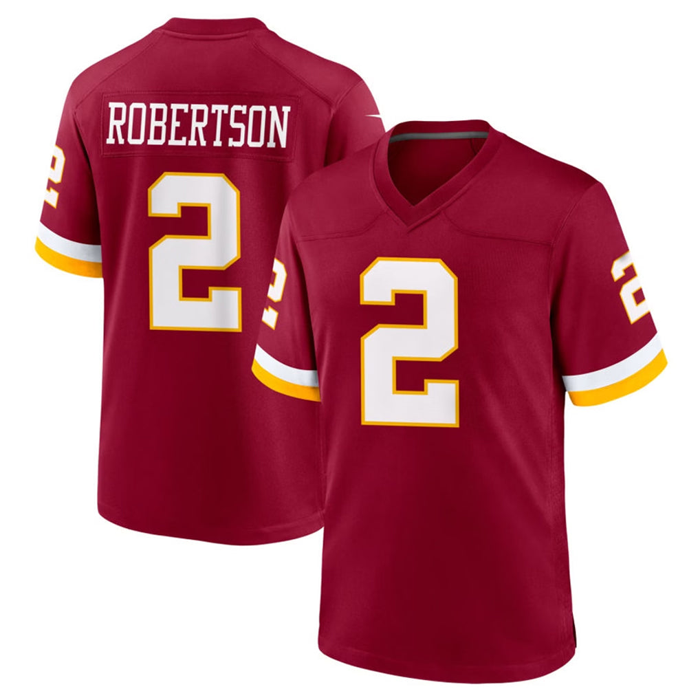 W.Commanders #2 Amik Robertson Player Burgundy Game Home Ldoa Stitched Jerseys