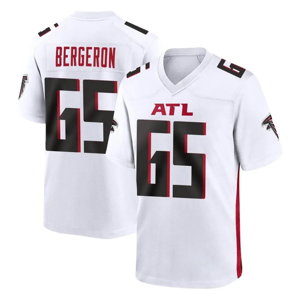 A.Falcons #65 Matthew Bergeron Player White Home Game Ldoa Stitched Jerseys