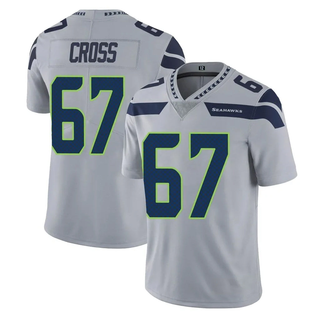 S.Seahawks #67 Charles Cross Player Gray Limited Vapor Untouchable Home Game Ldoa Stitched Jerseys