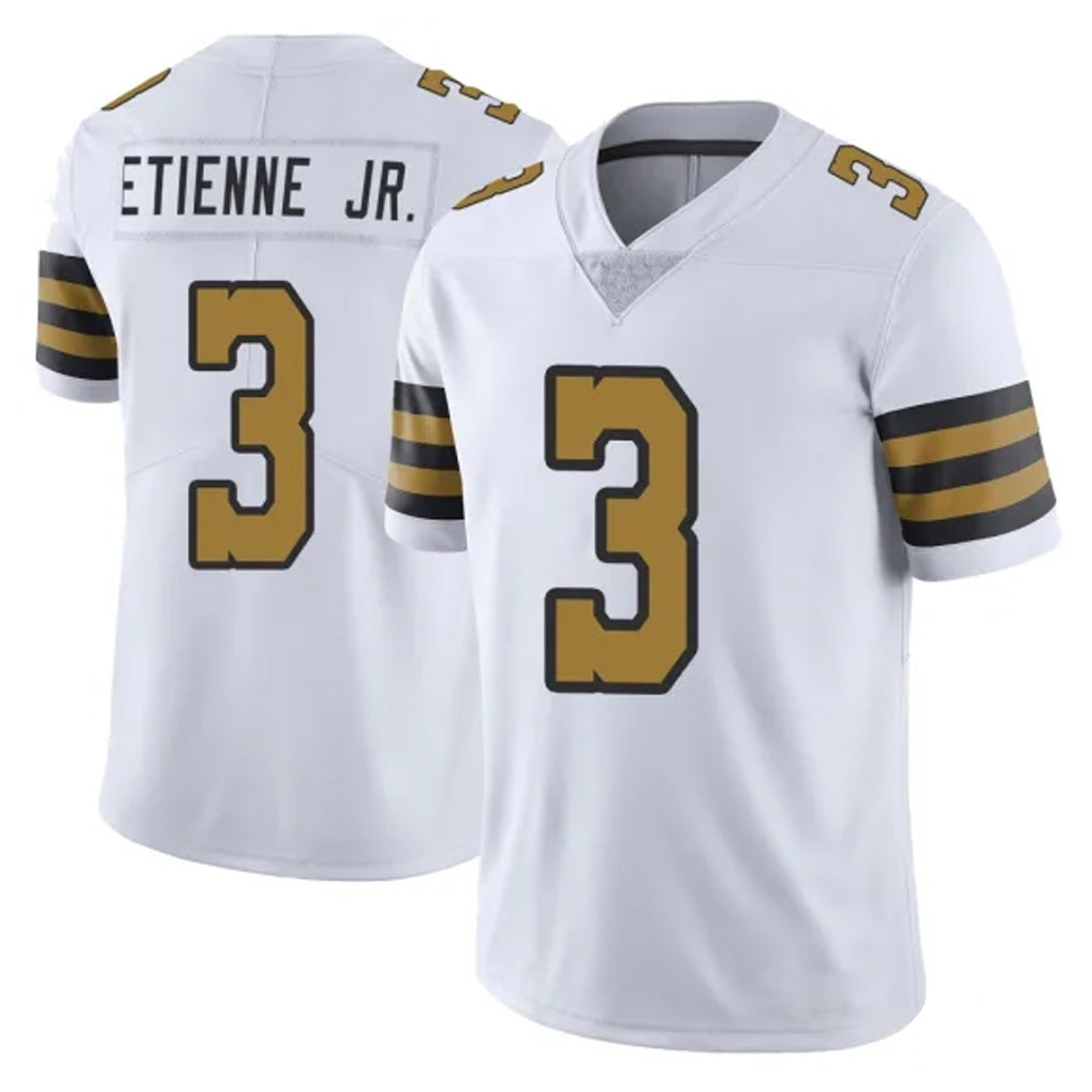 NO.Saints #3 Travis Etienne Jr. Player White Limited Color Rush Home Game Ldoa Stitched Jerseys
