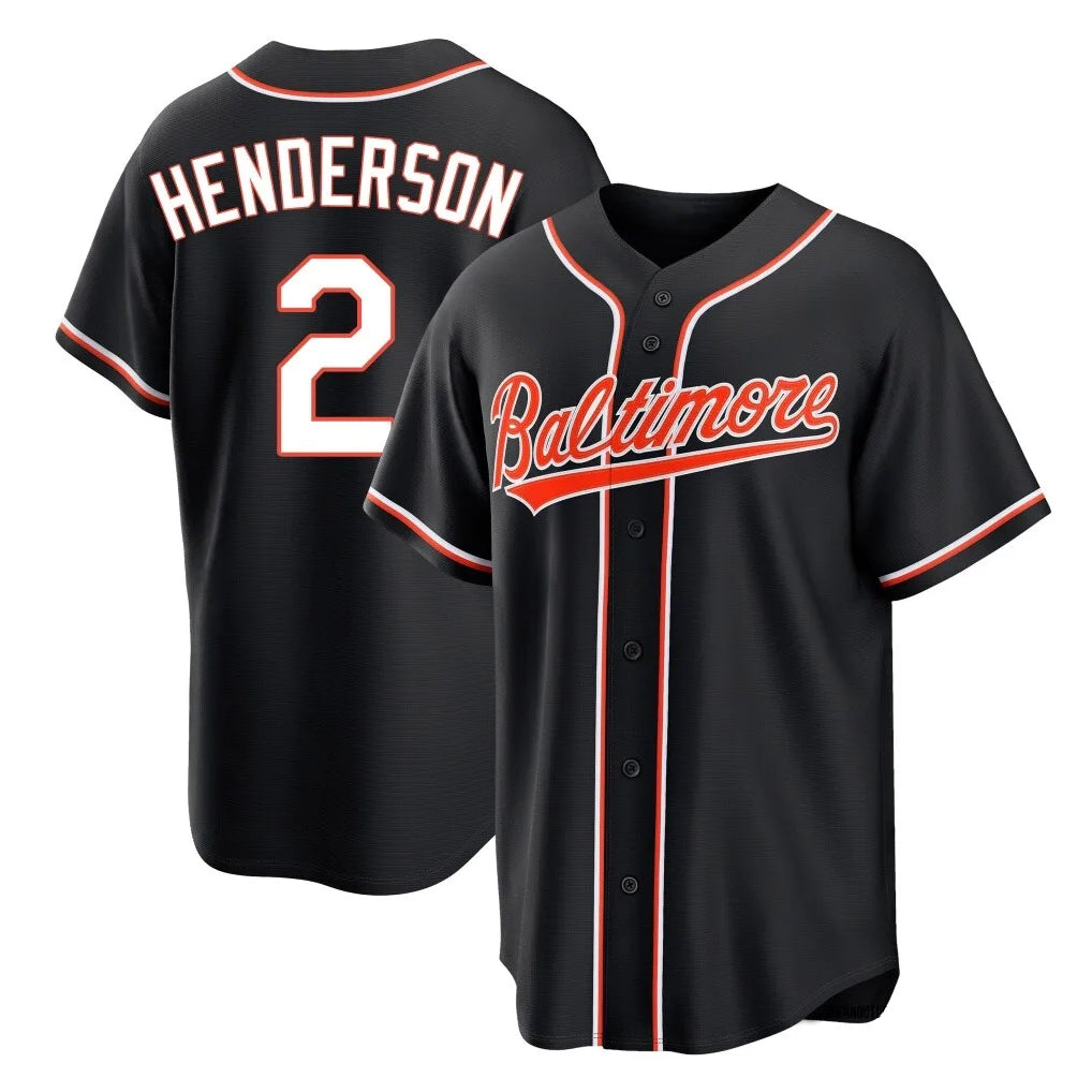 B.Orioles #2 Gunnar Henderson Player Black Out Home Game Ldoa Stitched Jerseys