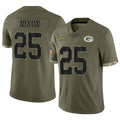 GB.Packers #25 Keisean Nixon Player Olive Salute To Service Limited Ldoa Stitched Jerseys