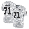 LV.Raiders #71 DJ Glaze Player Arctic Camo Salute To Service Limited Game Ldoa Stitched Jerseys