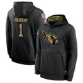 A.Cardinals #1 Kyler Murray Player Black Salute to Service Limited Hoodies Ldoa Stitched Jerseys