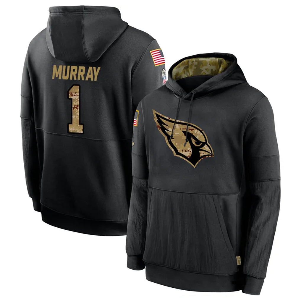 A.Cardinals #1 Kyler Murray Player Black Salute to Service Limited Hoodies Ldoa Stitched Jerseys