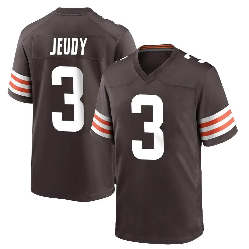C.Browns #3 Jerry Jeudy Player Brown Home Game Ldoa Stitched Jerseys
