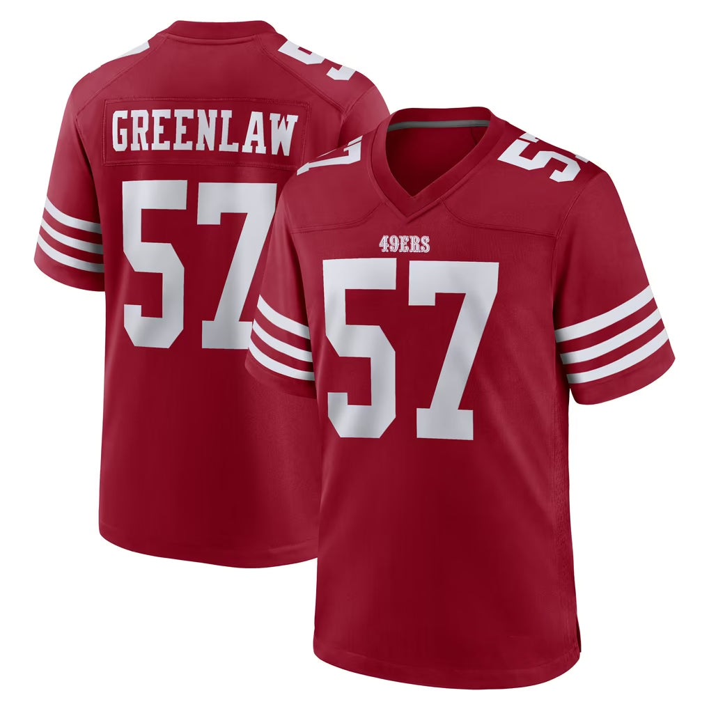 SF.49ers #57 Dre Greenlaw Player Red Game Home Ldoa Stitched Jerseys