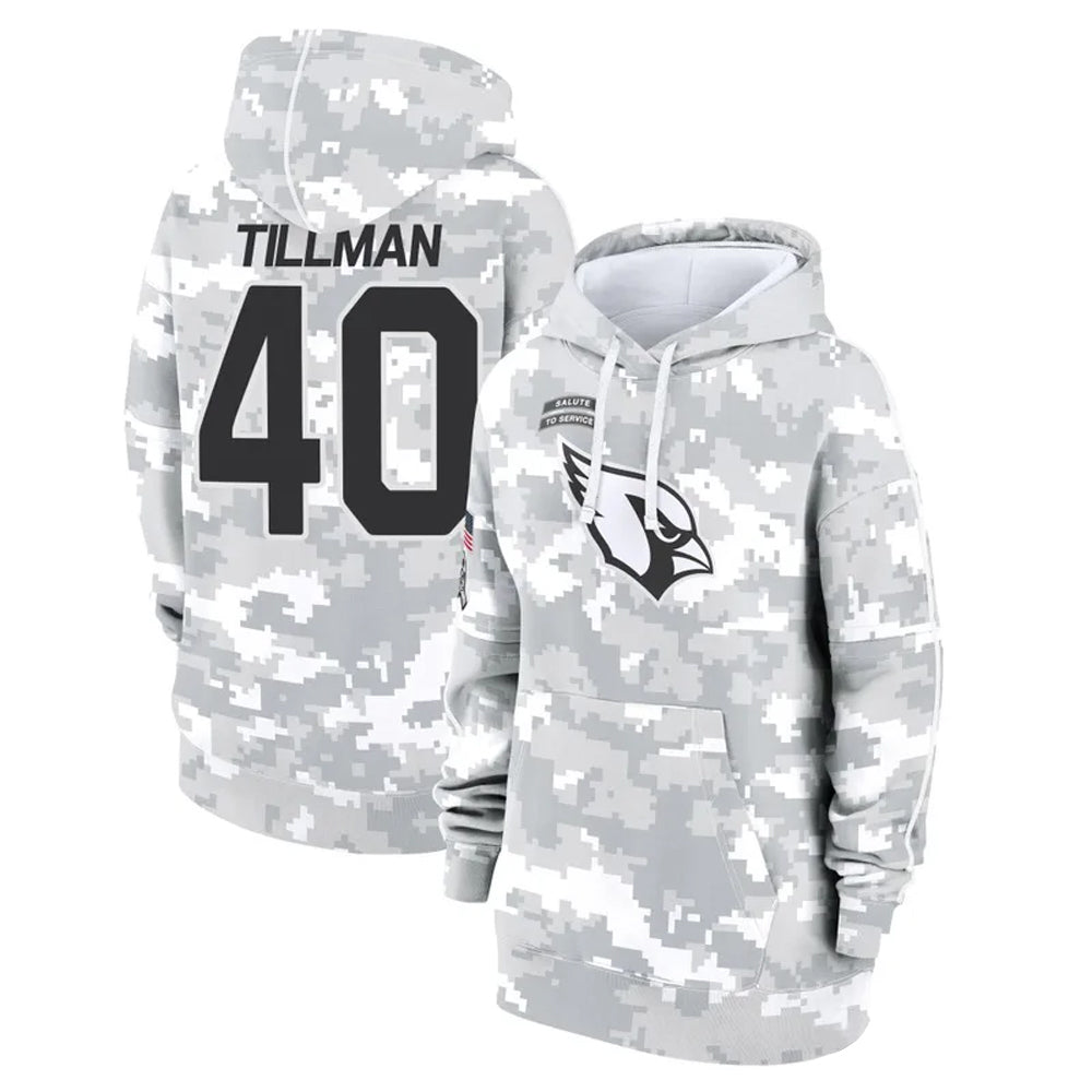 A.Cardinals #40 Pat Tillman Player Arctic Camo Salute to Service Limited Hoodie Ldoa Stitched Jerseys