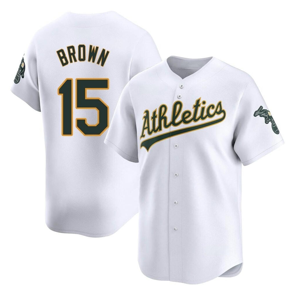 Athletics #15 Seth Brown Player White Limited Home Game Ldoa Stitched Jerseys