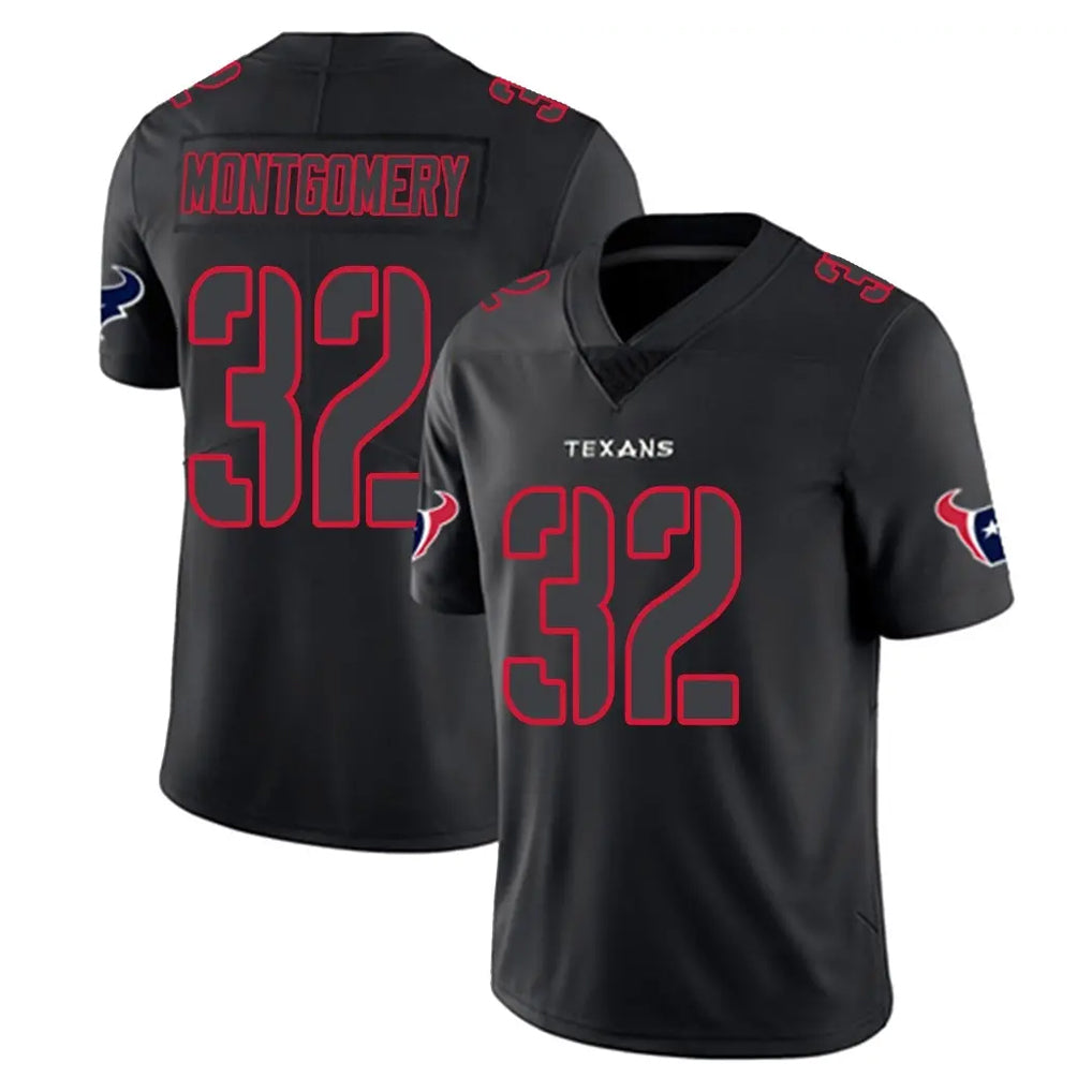 H.Texans #32 David Montgomery Player Black Impact Limited Game Ldoa Stitched Jerseys