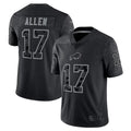 B.Bills #17 Josh Allen Player Black RFLCTV Limited Ldoa Stitched Jerseys