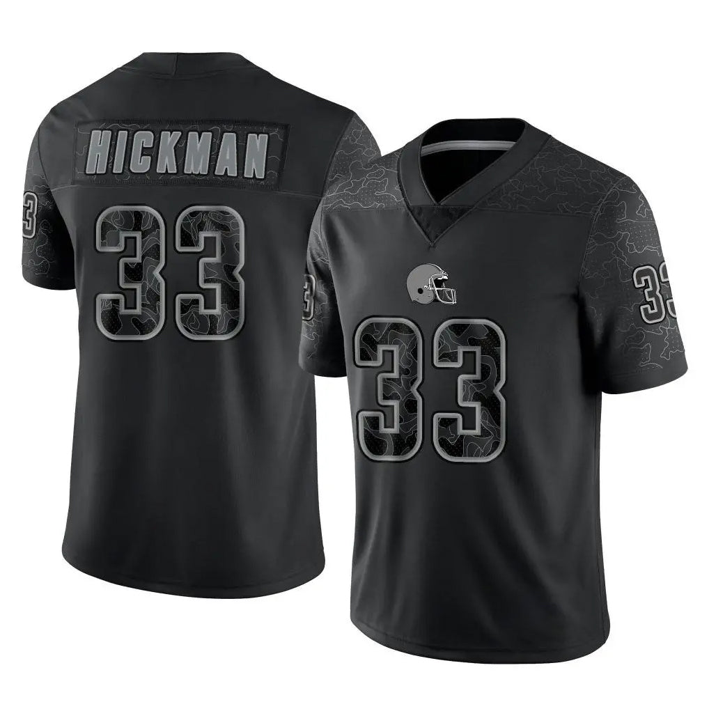 C.Browns #33 Ronnie Hickman Player Black Reflective Home Game Ldoa Stitched Jerseys