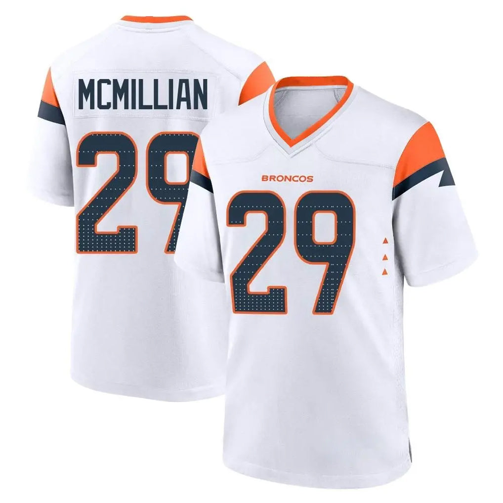 D.Broncos #29 Ja'Quan McMillian Player White Home Game Ldoa Stitched Jerseys