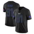 B.Bills #91 Ed Oliver Player Black Impact Limited Home Game Ldoa Stitched Jerseys
