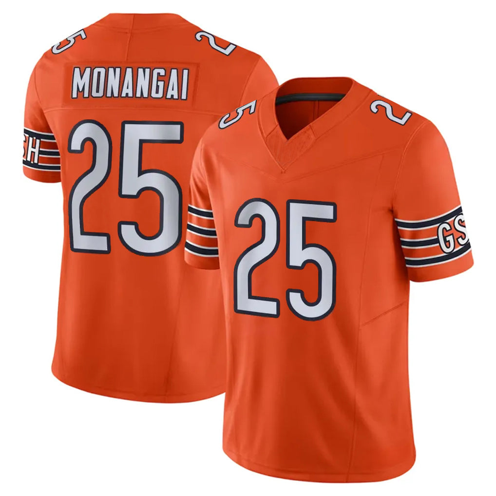 C.Bears #25 Kyle Monangai Player Orange Vapor F.U.S.E. Limited Home Game Ldoa Stitched Jerseys