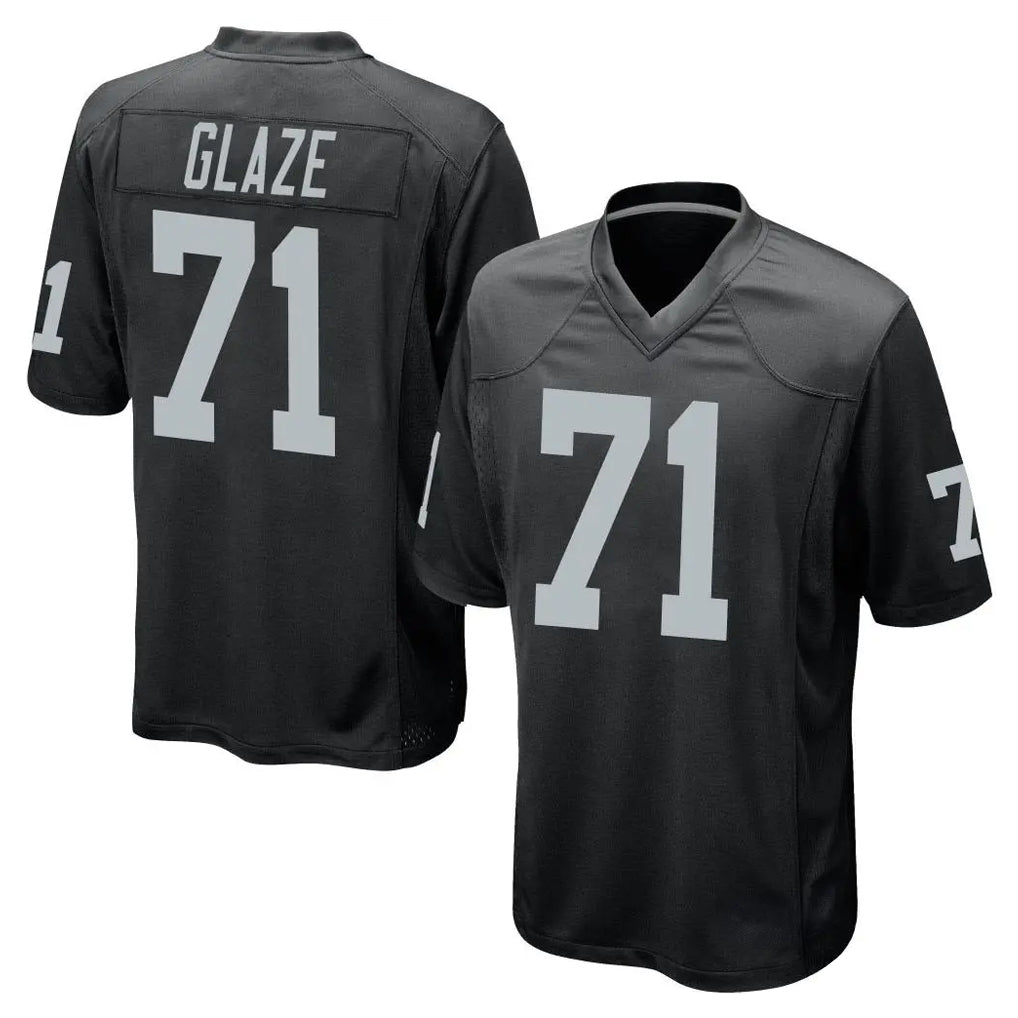 LV.Raiders #71 DJ Glaze Player Black Home Game Ldoa Stitched Jerseys