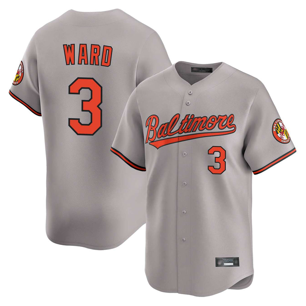 B.Orioles #3 Taylor Ward Player Gray Limited Home Game Ldoa Stitched Jerseys