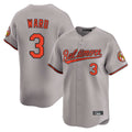 B.Orioles #3 Taylor Ward Player Gray Limited Home Game Ldoa Stitched Jerseys
