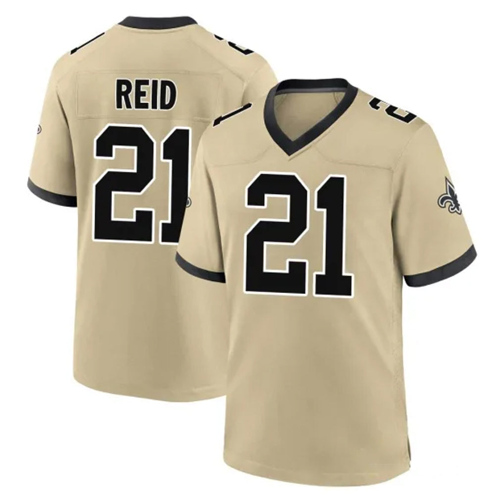 NO.Saints #21 Justin Reid Player Gold Home Game Ldoa Stitched Jerseys