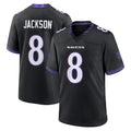 B.Ravens #8 Lamar Jackson Player Black Home Game Ldoa Stitched Jerseys